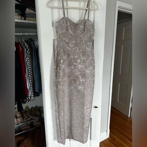 Reformation Taupe Brocade Dress